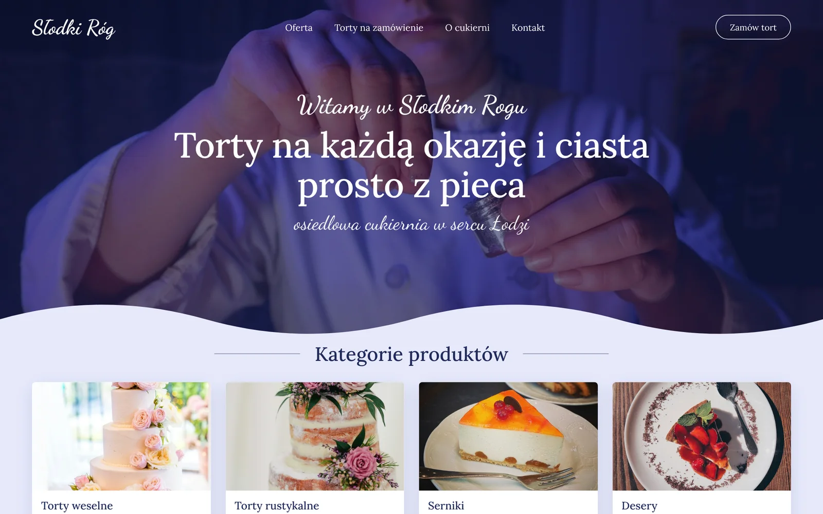 Cukiernia: strona w wersji na komputer