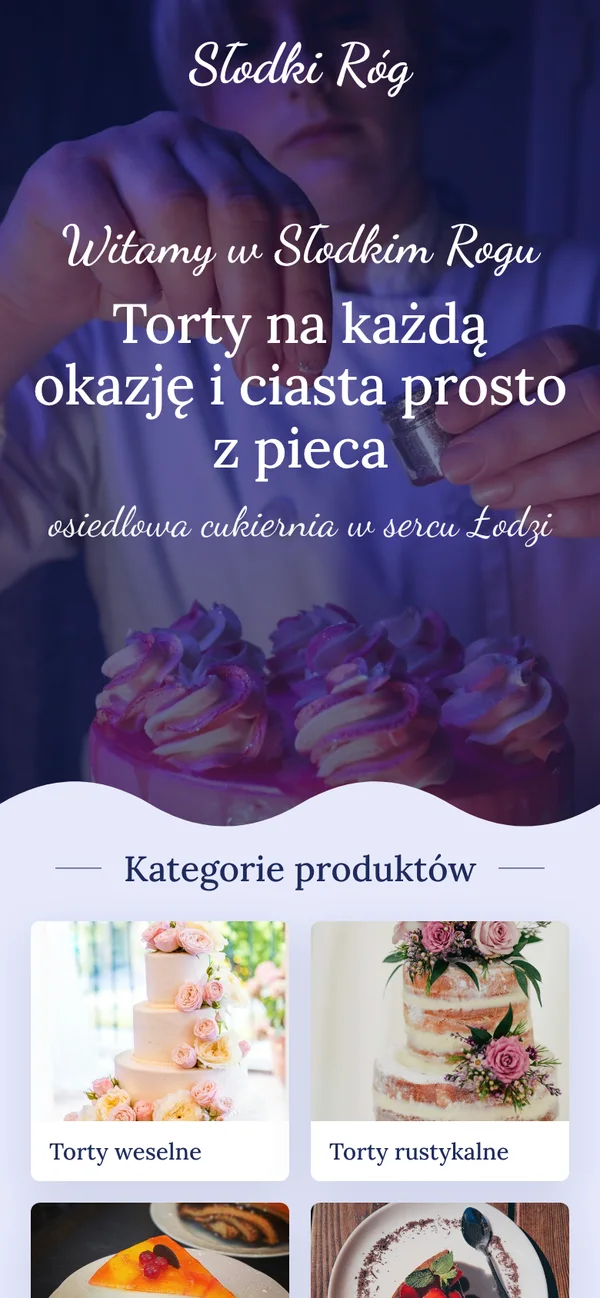 Cukiernia: strona na telefonie